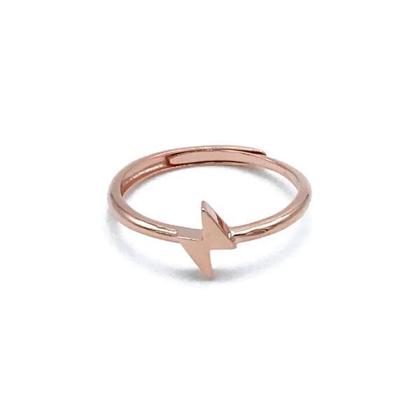 ANELLO MINIMAL LIGHTNING REGOLABILE  FULMINE ARGENTO 925 
