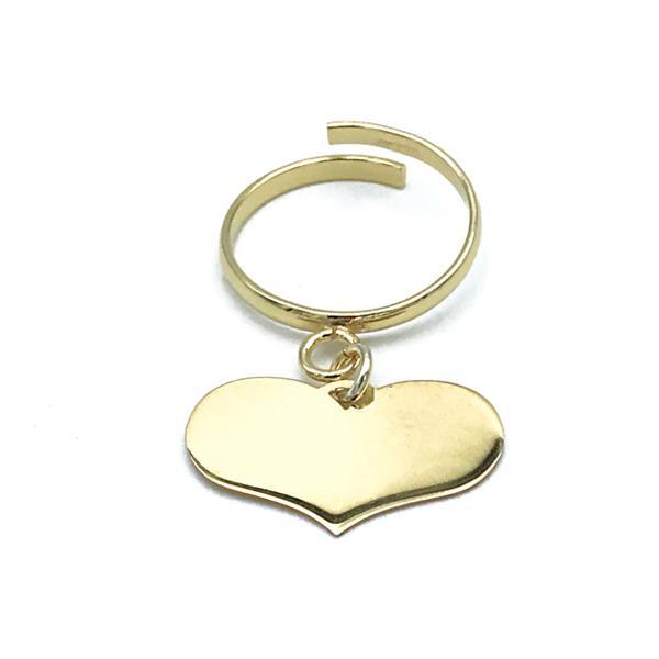 ANELLO LOVE REGOLABILE CHARM CUORE PENDENTE ARGENTO 925