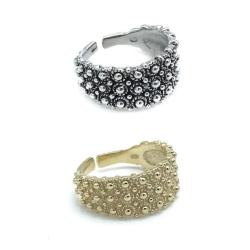 ANELLO FEDE SARDA REGOLABILE PUNTINATA ARGENTO 925
