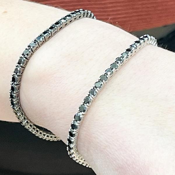 BRACCIALE TENNIS ETERNITY UNISEX ZIRCONI NERI ARGENTO 925