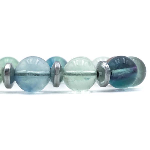 BRACCIALE ZODIAC UNISEX SFERE FLUORITE REGOLABILE ARGENTO 925
