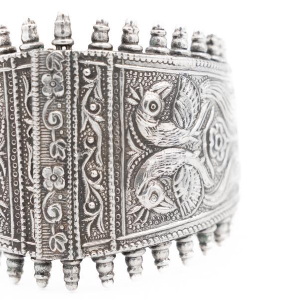 BRACCIALE RAJASTHAN SEMIRIGIDO PAVONI ARGENTO 925