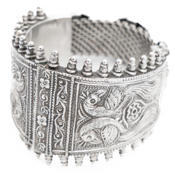 BRACCIALE RAJASTHAN SEMIRIGIDO PAVONI ARGENTO 925