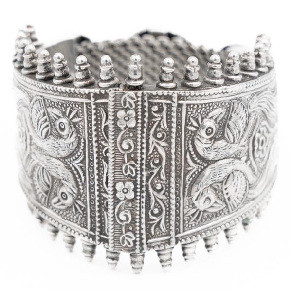 BRACCIALE RAJASTHAN SEMIRIGIDO PAVONI ARGENTO 925