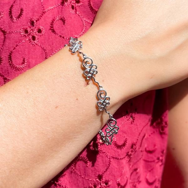 BRACCIALE UNALOME REGOLABILE RODIATO IN ARGENTO 925