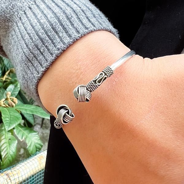 BRACCIALE TUBOLARE FLESSIBILE GOMITOLO MONDANATURE REGOLABILE ARGENTO 925  