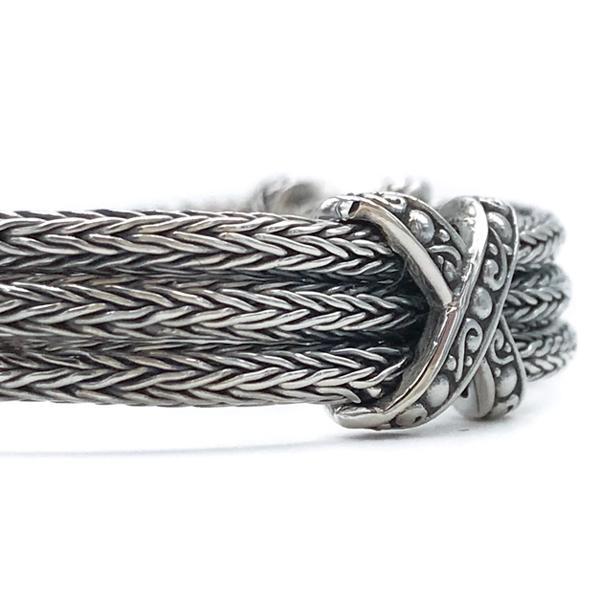 BRACCIALE TRE FILI SNAKE TRE ELEMENTI A X ARGENTO 925