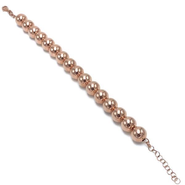 BRACCIALE GLAMOUR SFERE ROSE SIMMETRICHE DI 10 MM ARGENTO 925