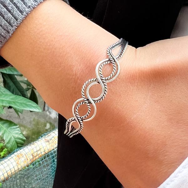 BRACCIALE REGOLABILE HARMONY SEMIRIGIDO FILI INTRECCIATI  ARGENTO 925