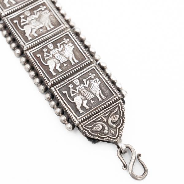 BRACCIALE NEPALESE MINIATURA SEZIONI SEMIRIGIDE ARGENTO 925