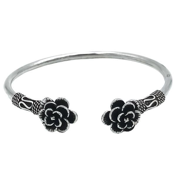 BRACCIALE REGOLABILE ROSE TUBOLARE FLESSIBILE FIORI MONDANATURE ARGENTO 925