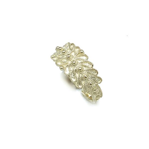 ANELLO FEDE SARDA REGOLABILE PUNTINATA ARGENTO 925