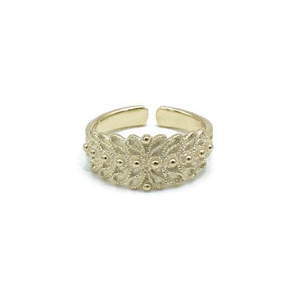 ANELLO FEDE SARDA REGOLABILE PUNTINATA ARGENTO 925