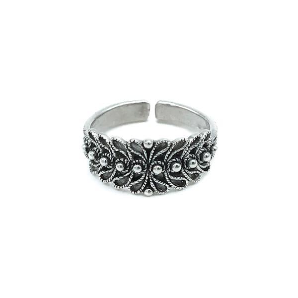 ANELLO FEDE SARDA REGOLABILE PUNTINATA ARGENTO 925