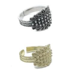 ANELLO FEDE SARDA REGOLABILE PUNTINATA ARGENTO 925