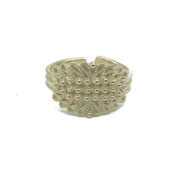 ANELLO FEDE SARDA REGOLABILE PUNTINATA ARGENTO 925