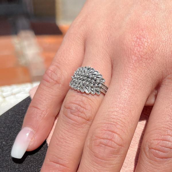 ANELLO FEDE SARDA REGOLABILE PUNTINATA ARGENTO 925
