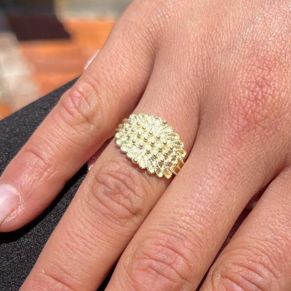ANELLO FEDE SARDA REGOLABILE PUNTINATA ARGENTO 925