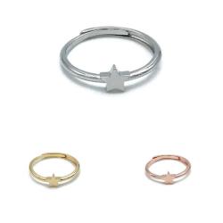ANELLO MINIMAL STAR STELLA REGOLABILE ARGENTO 925 