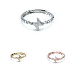 ANELLO MINIMAL LIGHTNING REGOLABILE  FULMINE ARGENTO 925 