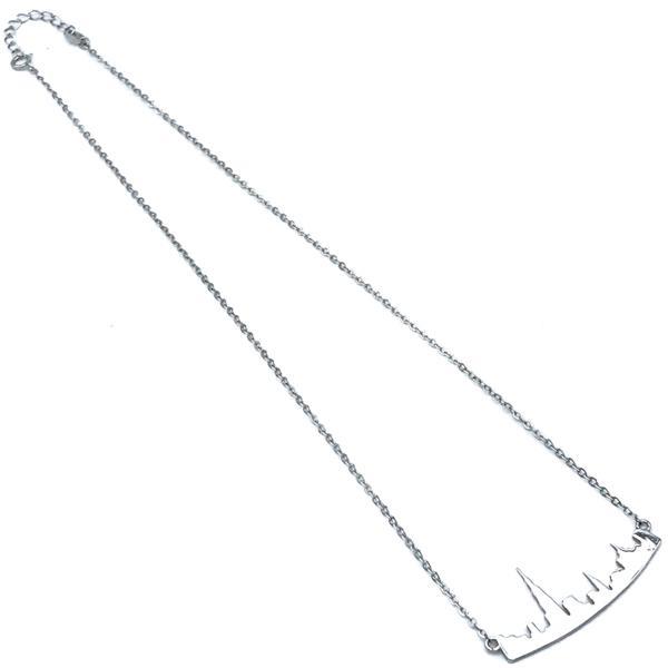 COLLANA CATENA MAGLIA OVALINA DIAMANTATA CHARM SKYLINE ARGENTO 925
