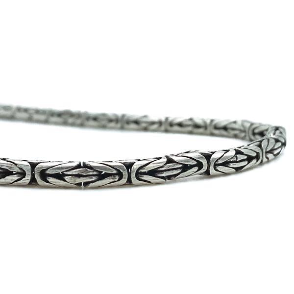 COLLANA UNISEX SNAKE BOROBUDUR MAGLIA BIZANTINA ARGENTO 925