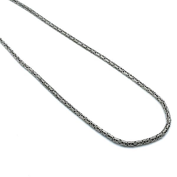 COLLANA UNISEX SNAKE BOROBUDUR MAGLIA BIZANTINA ARGENTO 925