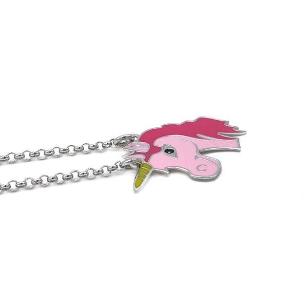 COLLANA FANTASY CATENA ROLO CHARM UNICORNO ARGENTO 925