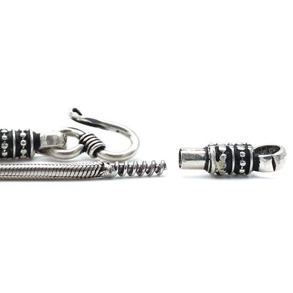 COLLANA MAGLIA SNAKE UNISEX TERMINALI PUNTINATI MECCANISMO A VITE ARGENTO 925