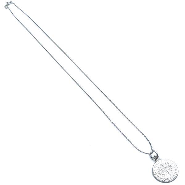 COLLANA GOOD LUCK CATENA VENEZIANA CHARM MONETA PENNY ARGENTO 925
