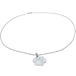 COLLANA PAW CATENA VENEZIANA CHARM ZAMPINA CANE INCISA ARGENTO 925 