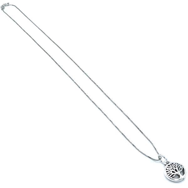 COLLANA TREE OF LIFE CATENA VENEZIANA CHARM ALBERO DELLA VITA ELETTROFORMATO ARGENTO 925