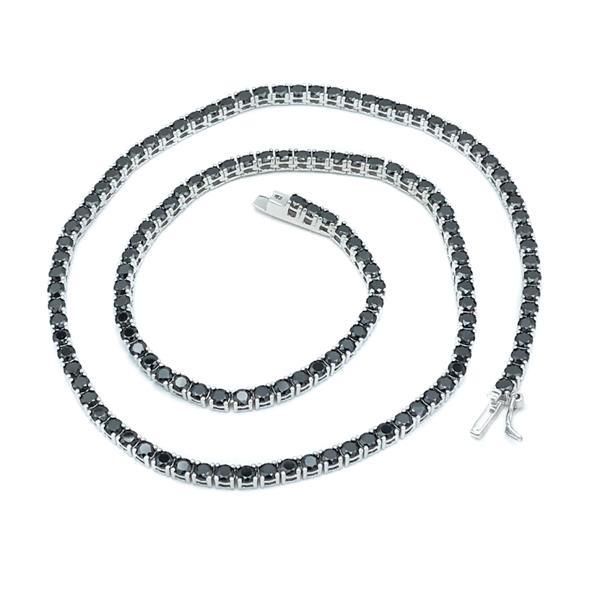 COLLANA TENNIS ZIRCONI NERI ARGENTO 925