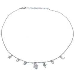 COLLANA GOOD LUCK CHARM PAVE ZIRCONI ARGENTO 925