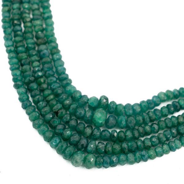 COLLANA QUEENLY MULTIFILO RADICI DI SMERALDO NATURALI LAVORATA A MANO