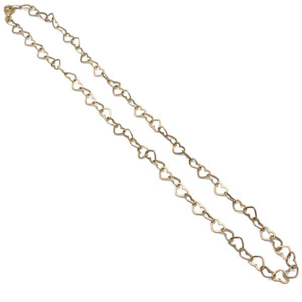 COLLANA REGOLABILE LOVE CATENA CUORI ARGENTO 925