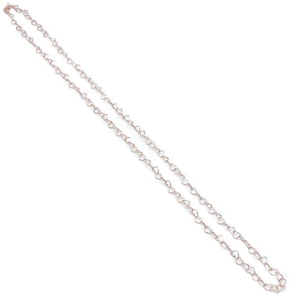 COLLANA REGOLABILE LOVE CATENA CUORI ARGENTO 925
