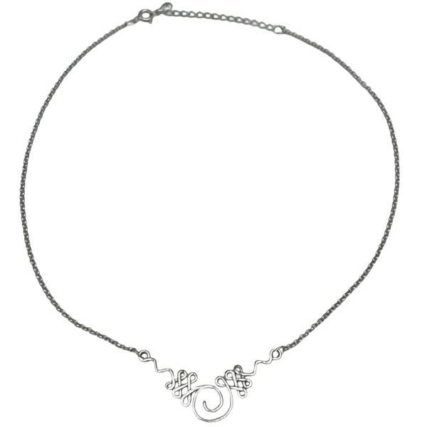 COLLANA GIROCOLLO DUE UNALOME INCROCIATI REGOLABILE ARGENTO 925 