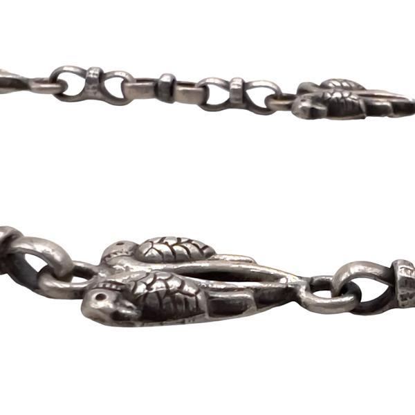 COLLANA VINTAGE REGOLABILE INSTARSI RAPPRESENTAZIONE UCCELLI ARGENTO 925