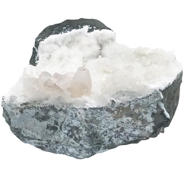 DRUSA CALCITE ED APOFFILLITE PIETRA GREZZA CLUSTER CIRCA 500 GRAMMI 