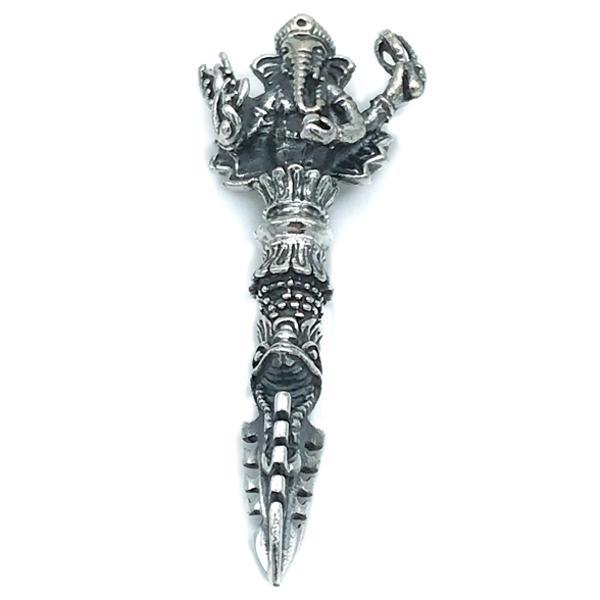CIONDOLO PENDENTE CHARM PHURBA GANESH ARGENTO 925