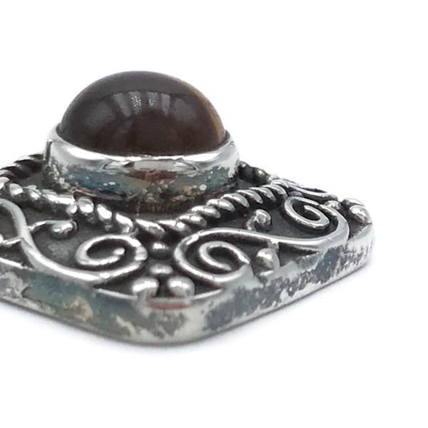 CIONDOLO PENDENTE ETNIC CHIC OCCHIO DI TIGRE ARGENTO 925