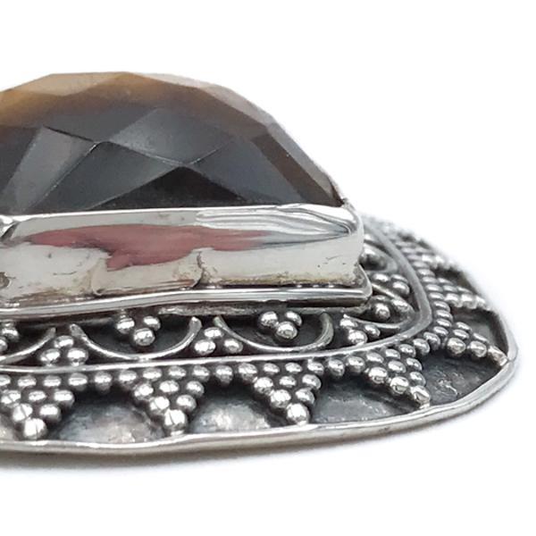 CIONDOLO PENDENTE ETNIC CHIC ROMBO CHARM OCCHIO DI TIGRE ARGENTO 925