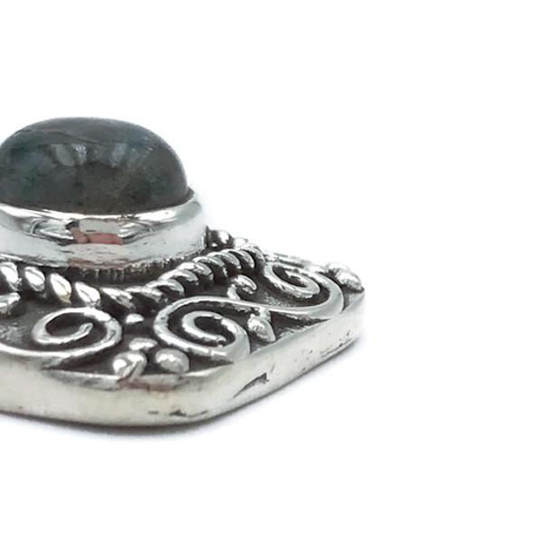 CIONDOLO PENDENTE ETNIC CHIC ROMBOIDALE LABRADORITE ARGENTO 925