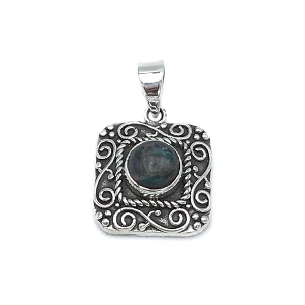 CIONDOLO PENDENTE ETNIC CHIC ROMBOIDALE LABRADORITE ARGENTO 925