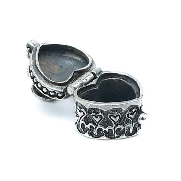 CIONDOLO PENDENTE CHARM VASO DI PANDORA CUORE ARGENTO 925