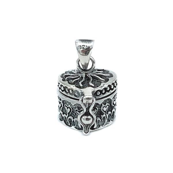 CIONDOLO PENDENTE CHARM VASO DI PANDORA CUORE ARGENTO 925
