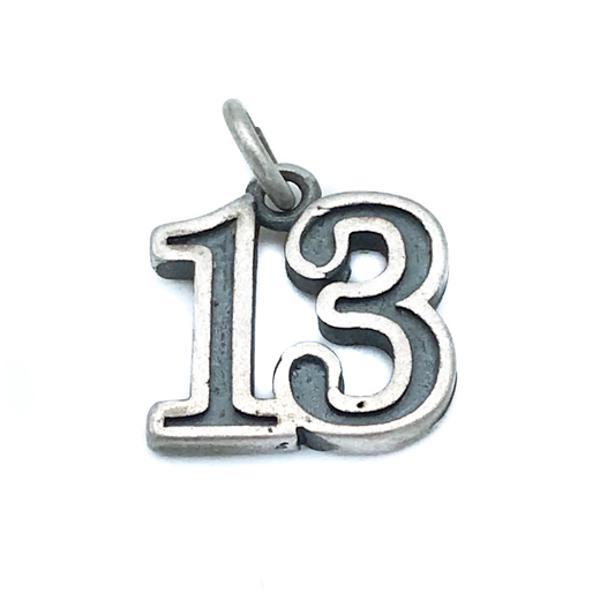 CIONDOLO PENDENTE CHARM NUMERO 13 ARGENTO 925
