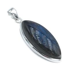 CIONDOLO PENDENTE MINIMAL CHIC ELLITTICO LABRADORITE ARGENTO 925