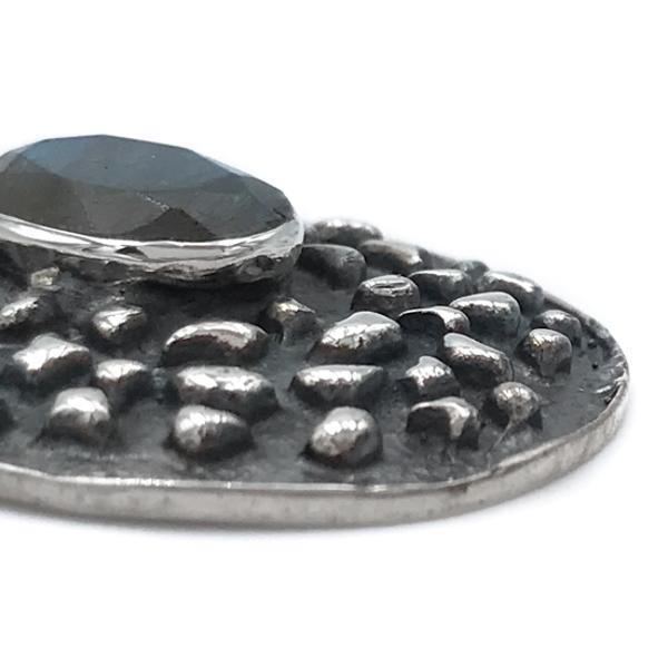 CIONDOLO PENDENTE GOCCIA LASTRICATO  LABRADORITE ARGENTO 925